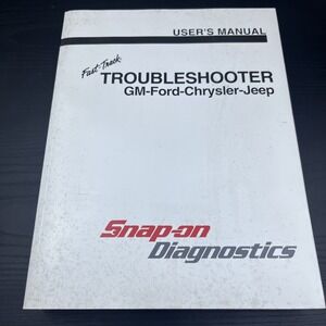 Snap-On Diagnostic Fast-Track Troubleshooter GM Ford Chrysler Jeep Manual‎